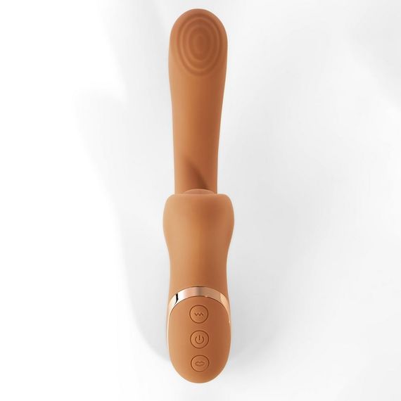 Вібратор для точки G з вакуумним стимулятором клітора Sweet Em Velvet Lure бежевий Sex Aura | Зображення 5