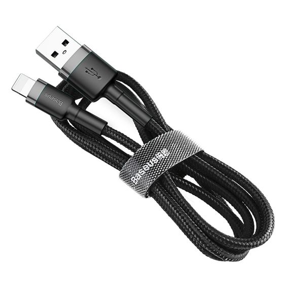 Кабель Baseus Cafule Cable USB For Lightning 2.4A 1m Gray+Black | Зображення 2