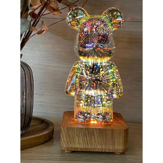 Ночник 3D Bearbrick Мишка KX197 8 кольорів RGB+Тепле світло (47075-KX197_410) | Зображення 2