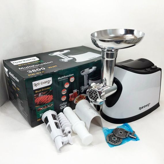 Мясорубка электрическая для мяса Rainberg RB-674 3000W, Мясорубка професиональна, Мясорубка BH-340 для овощей | Зображення 8