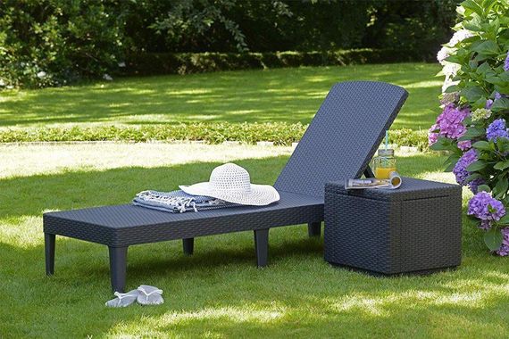 Шезлонг лежак розкладний пластиковий Keter (Кетер) Allibert Jaipur Sun lounger (17205843) Антрацит | Зображення 3