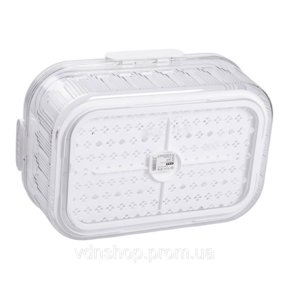 Контейнер для еды пластиковый 32.5х22.5х11 см пищевой контейнер с индикатором даты 4.2 л Белый HP-27-2 | Зображення 8