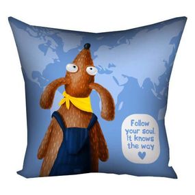 Подушка габардинова з принтом Follow your soul. It knows the way 50x50 (5P_DOG107)
