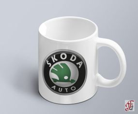 Чашка  з принтом авто логотип Skoda  (02010102016)