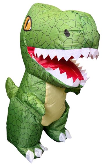 Динозавр на радіокеруванні T-Rex надувний від акумулятора з пультом зелений великий музика рух 60 см | Зображення 1