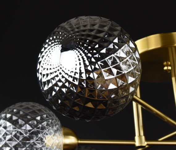 Люстра стельова на 6 лампочок 26787 Латунь 25х67х67 см. | Зображення 4