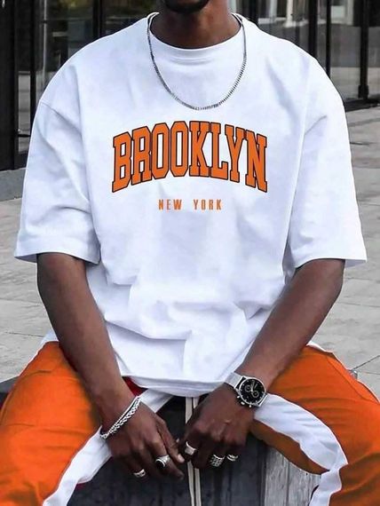 Футболка мужская с принтом повседневная S Белая