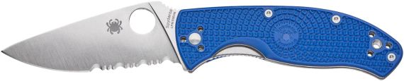 Ніж Spyderco Tenacious blue напівсерейтор