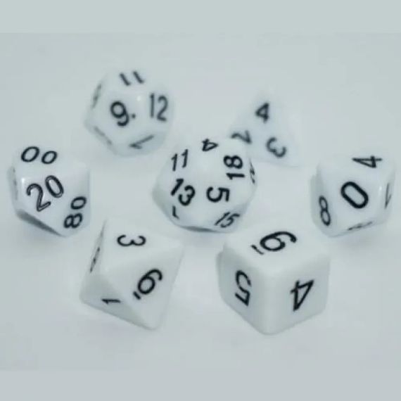 Набір кубиків Opaque 7 Dice Set White (7 шт.) | Зображення 1
