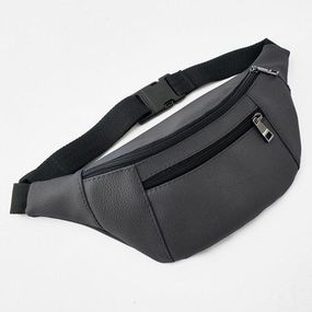 Сумка на пояс BUMBAG з екошкіри, сіра (EBB2_SE)