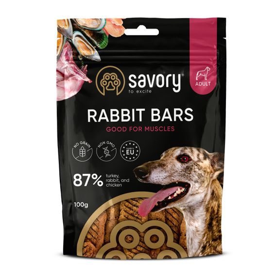Ласощі для собак із кроликом Savory Bars With Rabbit, 100 гр