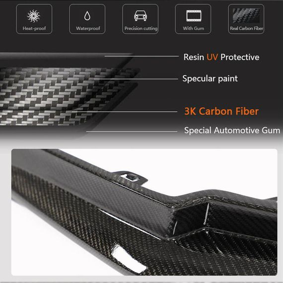Накладки на задній бампер Flap V3 (для G80, Карбон) для BMW 3 серія G20/21 2018- рр | Зображення 4