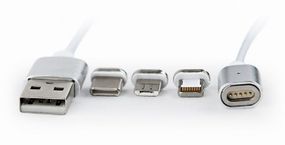 Кабель Cablexpert CC-USB2-AMLM31-1M, USB 2.0  AM-папа/Lightning/Micro/Type-C USB, 1.0 м.