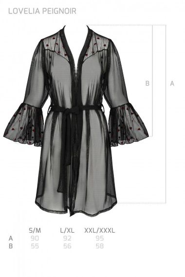 Воздушный пеньюар Passion LOVELIA PEIGNOIR XXL/XXXL, black sexstyle | Зображення 6