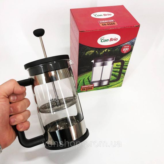 Френч-прес з хорошого матеріалу, Скляний заварник, Красиві заварники для чаю, Заварник для кухні KL-90 | Зображення 3