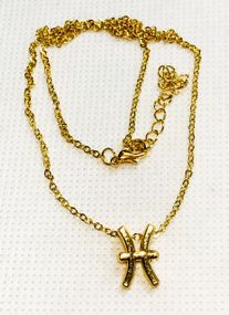 Колье Primo с подвеской знак зодиака  Pisces (Рыбы) - Gold