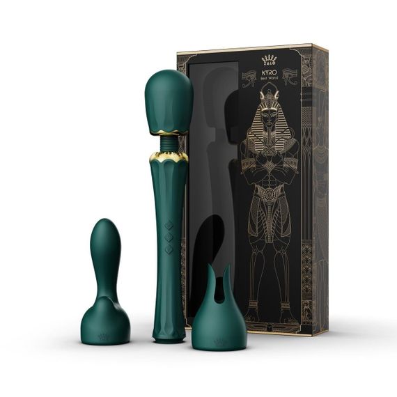 Вібромасажер з насадками Zalo — Kyro Wand Turquoise Green Sex Aura | Зображення 8