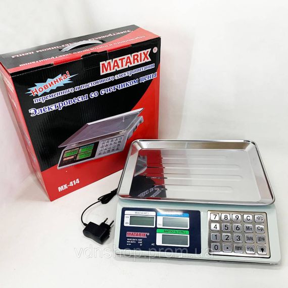 Електронні ваги для торгівлі з показником 50кг Matarix MX-414, Ваги для торгівлі з дисплеєм NZ-51 | Зображення 7