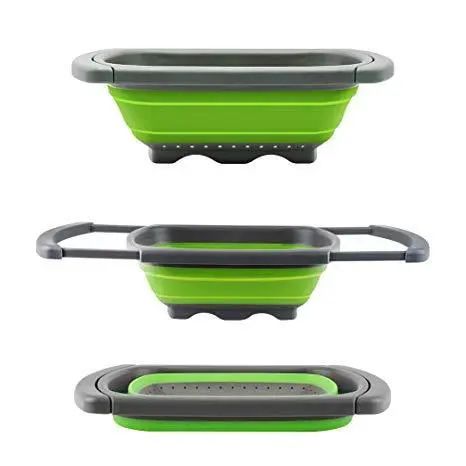 Складной дуршлаг Benson BN-091 силиконовый друшлаг для мытья овощей и фруктов Бенсон друшлак Бэнсон | Зображення 2