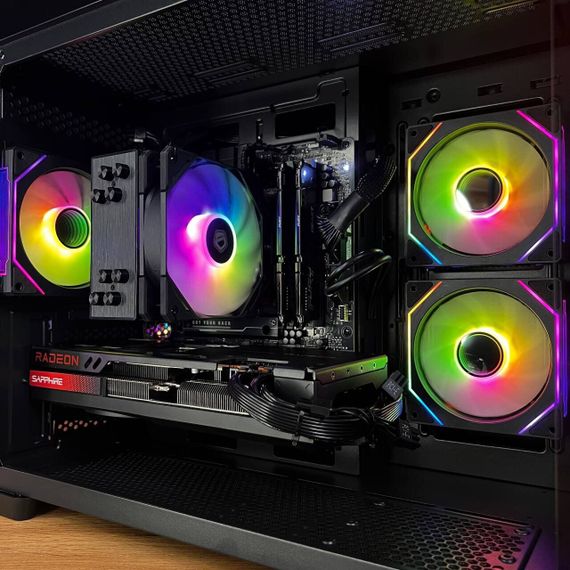 Збірка на замовлення: ігровий ПК AeroCool P300C-G-BK-v1 Black Tower / AMD Ryzen 7 7700 (8 (16) ядер по 3,8 - 5,3 ГГц) / 32 ГБ DDR5 / 1000 ГБ SSD M.2 / AMD Radeon RX 7800 XT, 16 GB GDDR6, 256-bit / 850W | Зображення 3