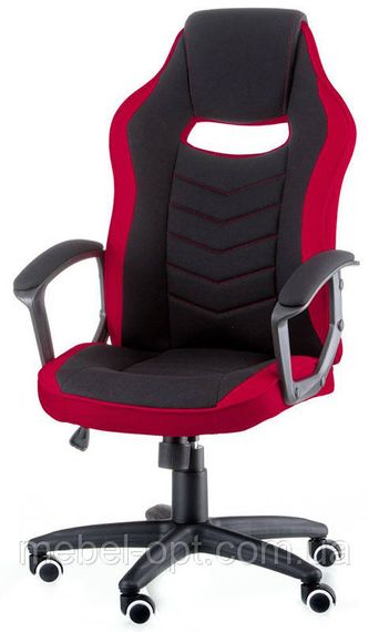 Геймерське крісло Riko black/red, колір чорно-червоне, оббивка-тканина | Зображення 1