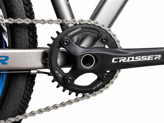 Велосипед гірський 29" Crosser Solo рама 21", 1x12 L-TWOO AX, гідравліка Shimano MT200, повітряна вилка Синій | Зображення 8