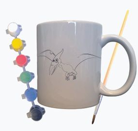 Набір для творчості кружка розмальовка "Динозавр Птеродактиль" 330 мл біла