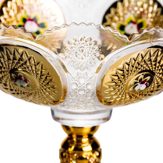 Ваза для фруктів скляна Gold Glass 22 см Yiwu HP-34-140 | Зображення 4