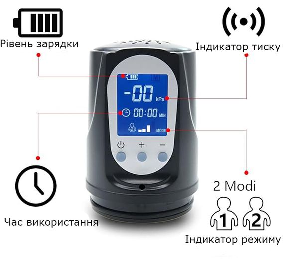 Електрична вакуумна помпа для чоловіків PowerUp Men з дисплеєм та автокеруванням тиску | Зображення 3