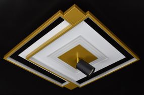 Люстра світлодіодна стельова LED світильник для квартири на стелю лед з пультом 26852 Золото 15х50х50 см.