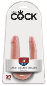 Двосторонній фалоімітатор King Cock Small Double Trouble тілесний Sex Aura