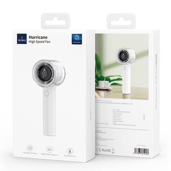 Портативний вентилятор з дисплеєм WIWU WI-FS010 Green white | Зображення 1