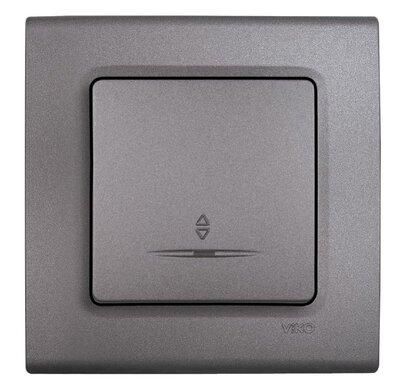 Вимикач одноклавішний прохідний з підсвіткою VIKO Linnera, Сірий Граніт (90402063)