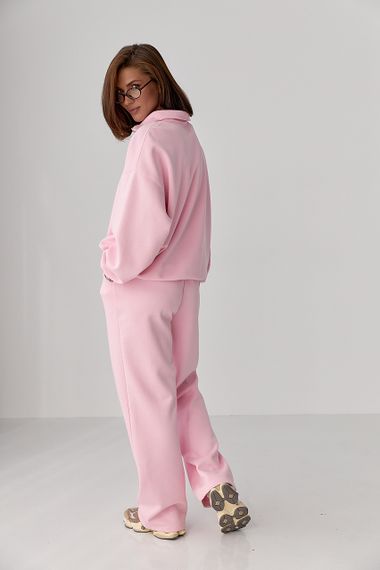 Однотонний спортивний костюм із написом - рожевий цвет, ONE SIZE (є розміри) | Зображення 1