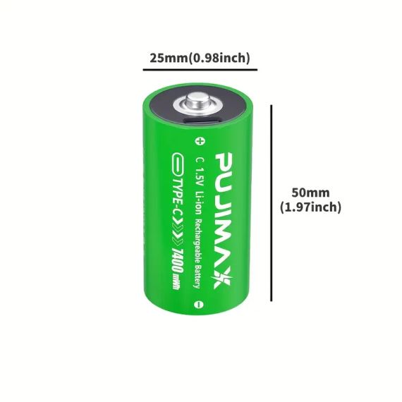 PUJIMAX 1.5V C 7400mWh Акумуляторна літій-іонна батарея високої ємності