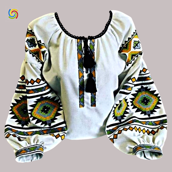 Рубашка Украинская вышиванка  32922 цвет белый размер M