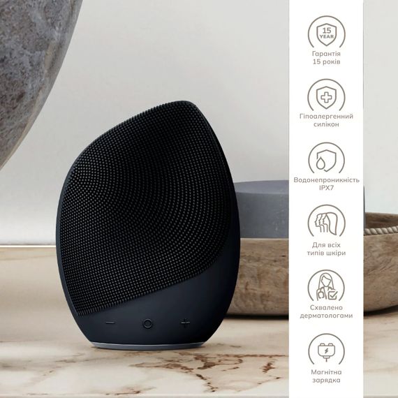 Електронна ультразвукова щітка для обличчя GESKE Sonic Facial Brush 5в1 gray, Чорний | Зображення 2