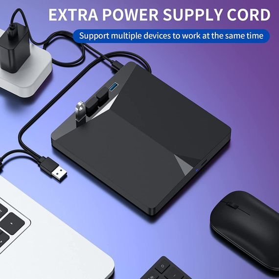 Переносной привод внешний дисковод dvd-RW Fovope compact disc usb 3.0 записывающийся. | Зображення 3