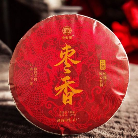 Шу пуэр Аромат финика чай черный премиальный пуэр Мэнхай фабрика Чжунхун 357г