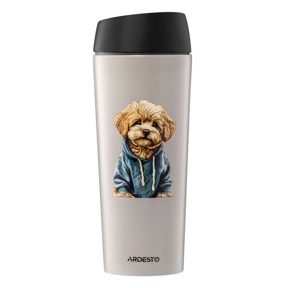 Термокухоль ARDESTO Coffee Time Maltipoo 450мл, нержавіюча сталь, бежевий (AR2645MP)