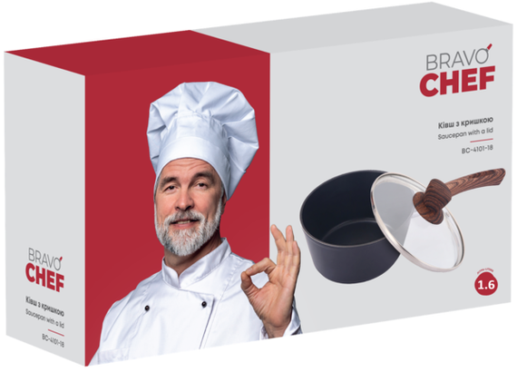 Ківш Bravo Chef класичний 18 см (1.6 л) з кришкою | Зображення 4