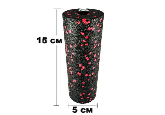 Масажний ролик EasyFit EPP 15х5 см чорний-червоний (EF-2041-R) | Зображення 1