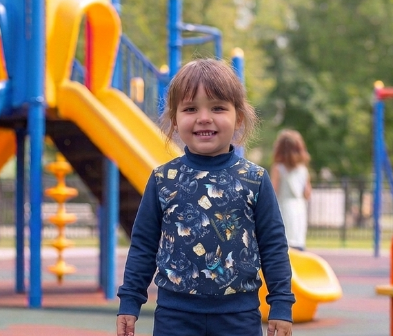 Світшот дитячий весняний осінній пуловер темно-синій принт Дракон 152 | Зображення 1