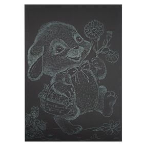 Гравюра А5 "Зайчик на прогулянці" ГрА5з-7 економ варіант у пакеті 21 х 14,8 см