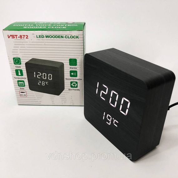 Годинник з температурним і вологісним сенсором VST-872-6, Настільний годинник з будильником WU-48 | Зображення 4