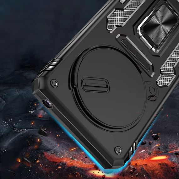 Ударостійкий чохол Camshield Army Ring для Xiaomi Redmi 14C / A4 / Poco C75 Чорний / Black | Зображення 4