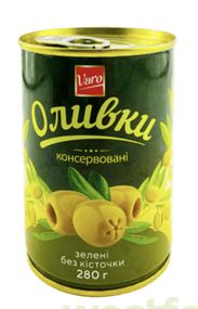 Оливки зеленые без косточек в жестяной банке VARO, 280г ж/б