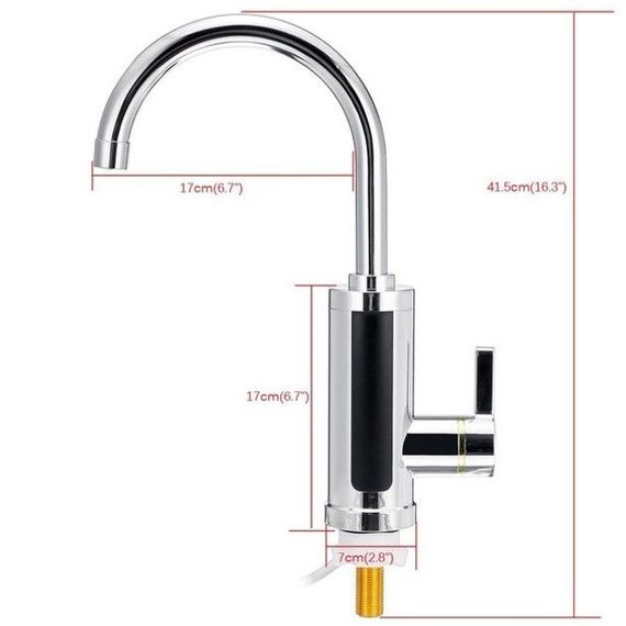 Проточний водонагрівач Delimano RX-0111c LCD дисплеєм 3кВт Кран електричний нижнє підключення | Зображення 5