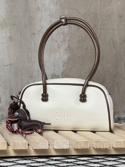 Женская сумка Miu Miu white/brown 4 ПП7551