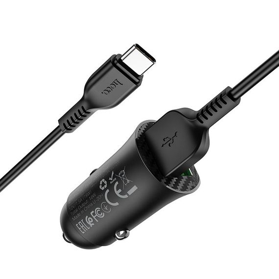 АЗП Hoco Z39 Farsighted QC3.0 18W (2USB-A) + кабель USB to Type-C Чорний | Зображення 3